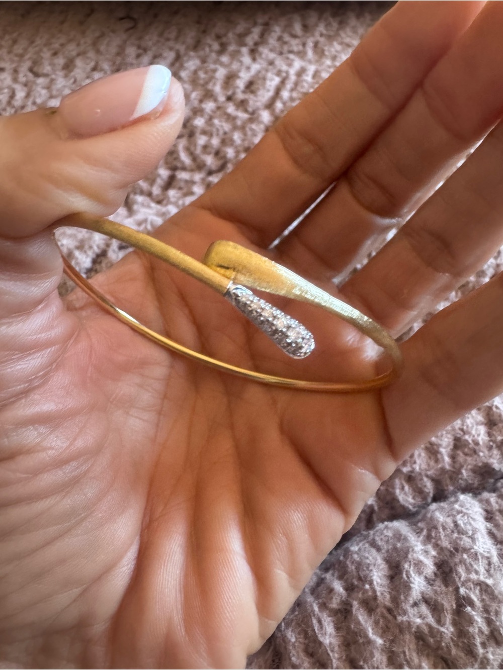 Marco Bicego Lucia Diamond Bangle Bracelet 18K YG 0.15 TCW Diamonds 4.64g M